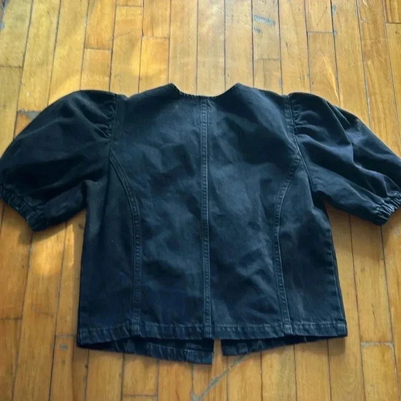 Only black denim  button down puff sleeve top - Picture 5 of 5